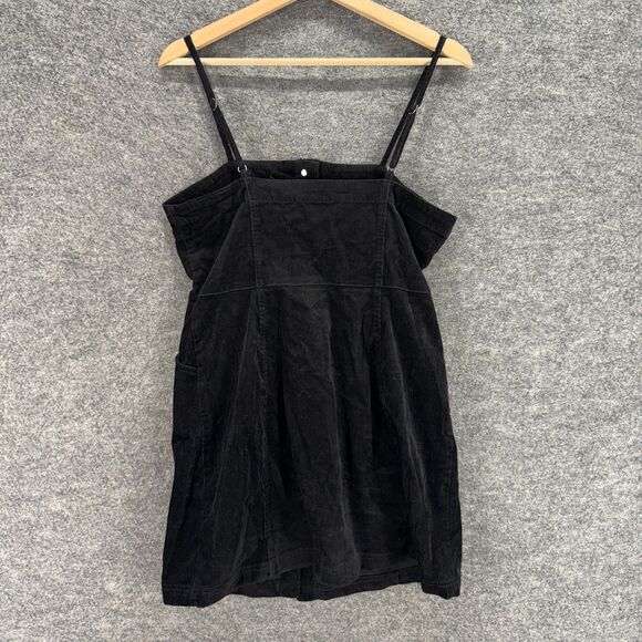 Love Tree Dress Women L Large Black Sheath Short Corduroy Button Sleeveless - Picture 2 of 7